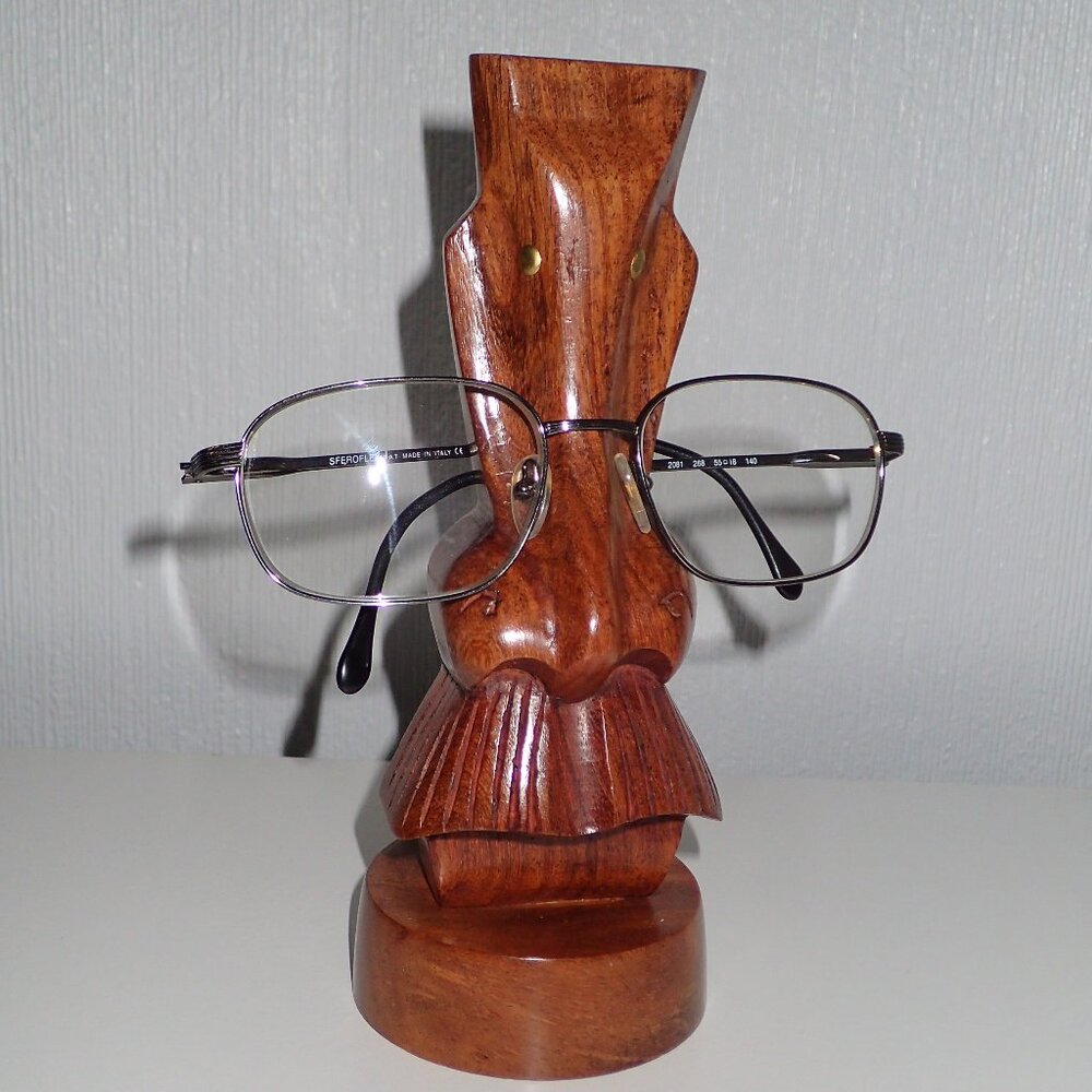 Artisan Wood Eye Glass Holder